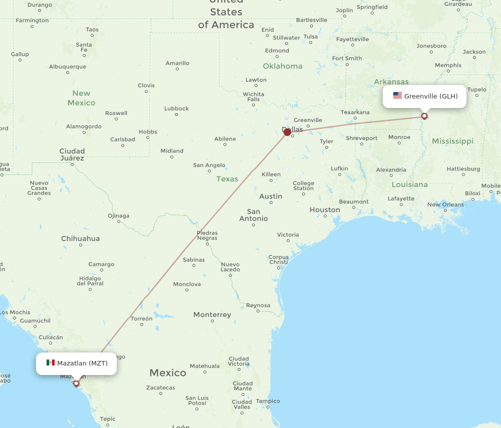 GLH-MZT flight routes