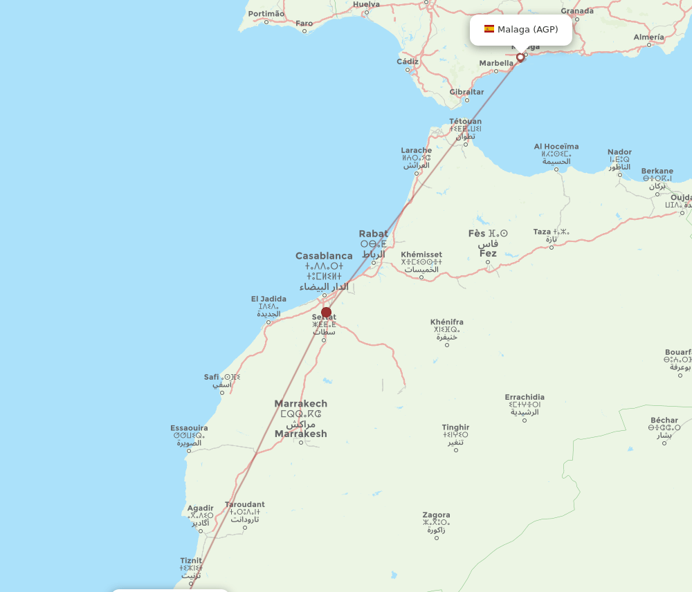 GLN-AGP flight routes