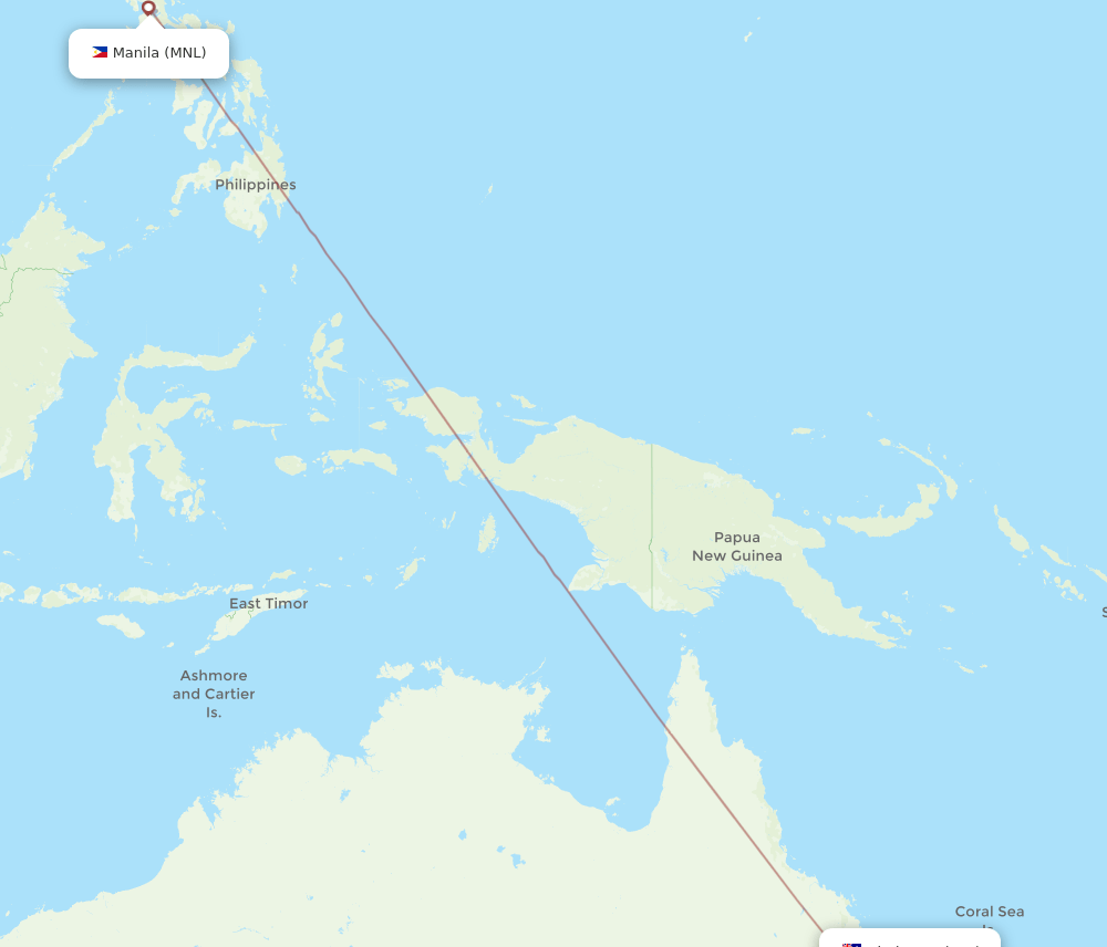 GLT-MNL flight routes