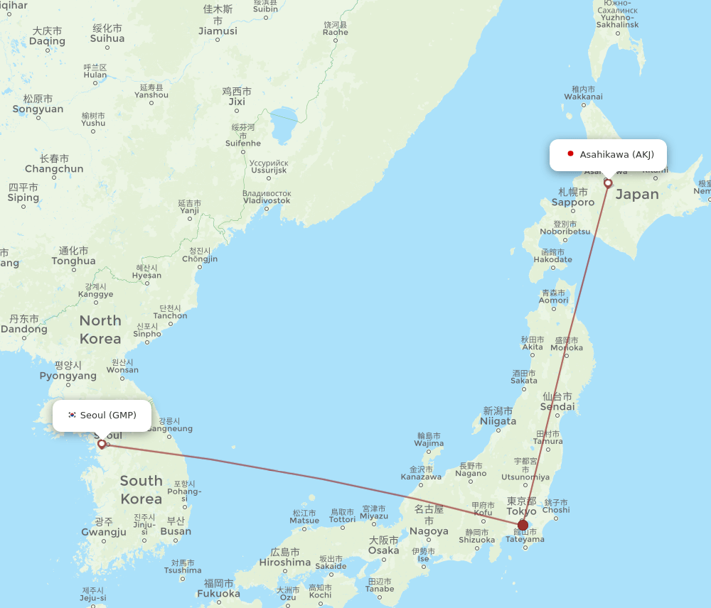 GMP-AKJ flight routes