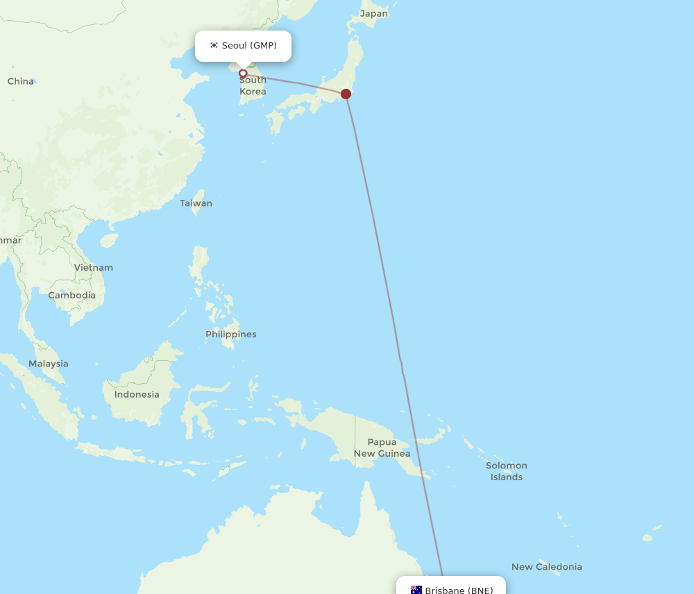 GMP-BNE flight routes