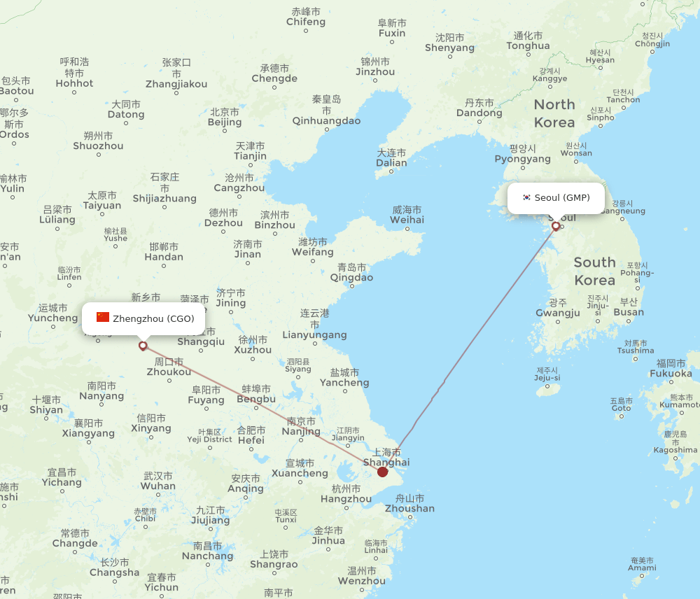 GMP-CGO flight routes