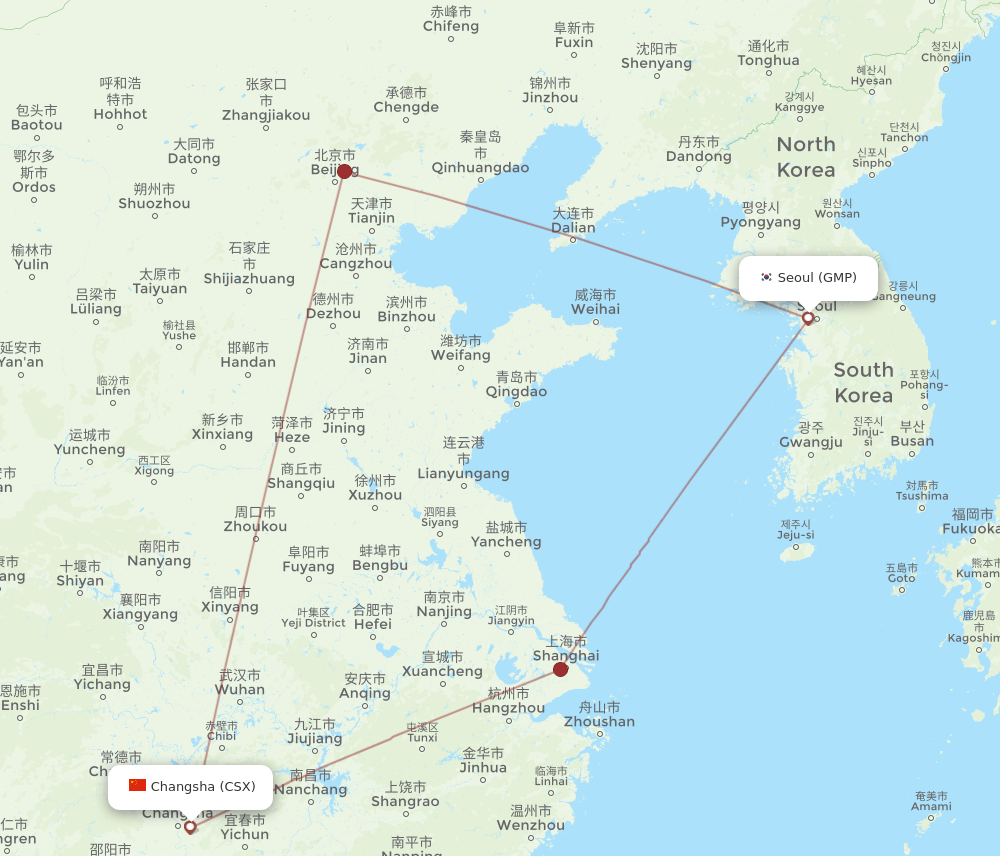 GMP-CSX flight routes