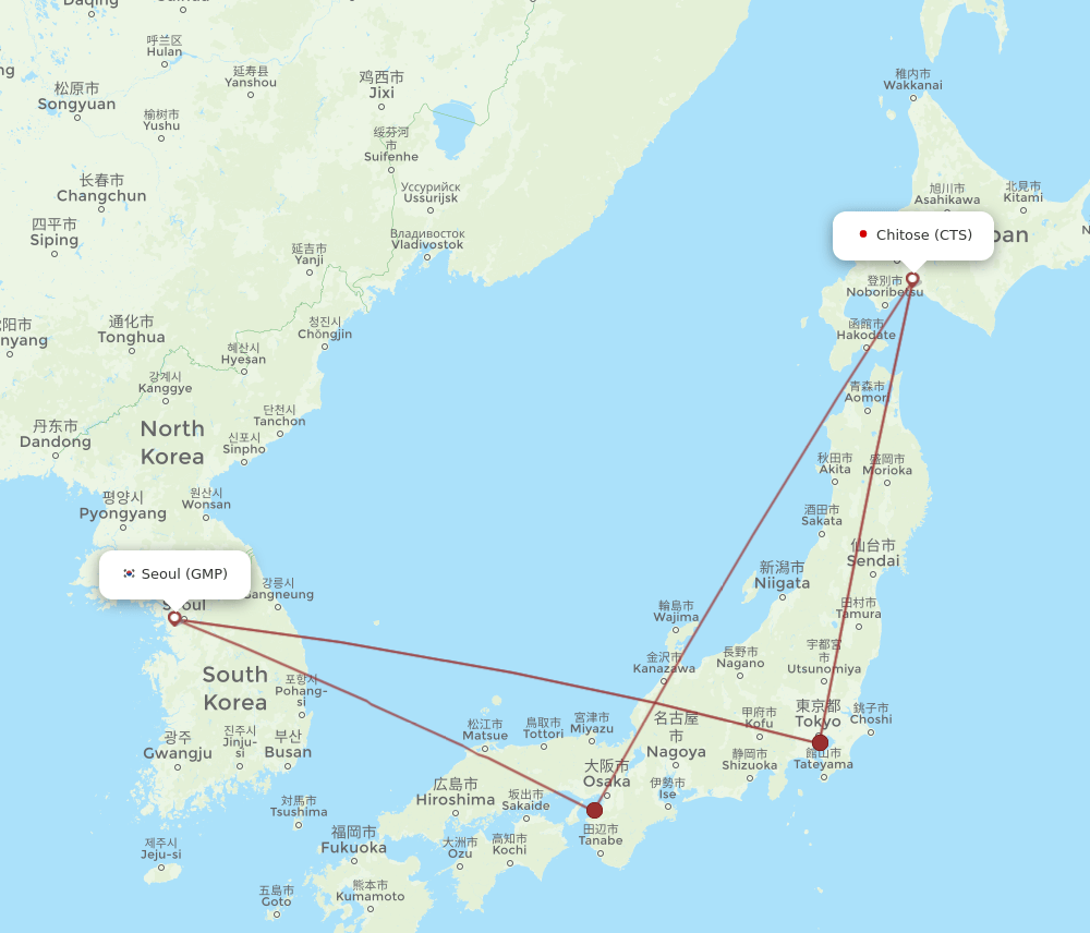 GMP-CTS flight routes