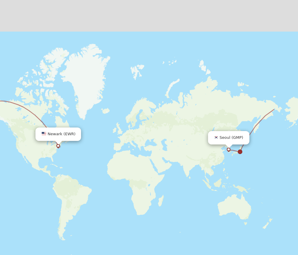 GMP to EWR flights and routes map