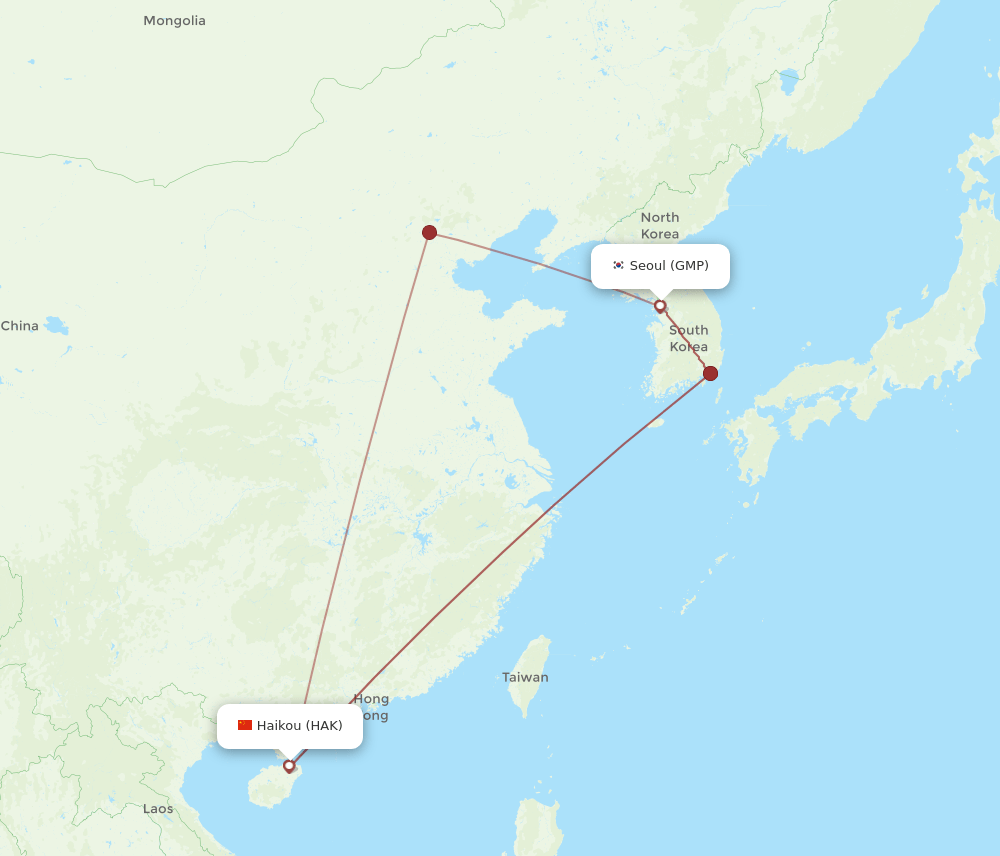 GMP-HAK flight routes