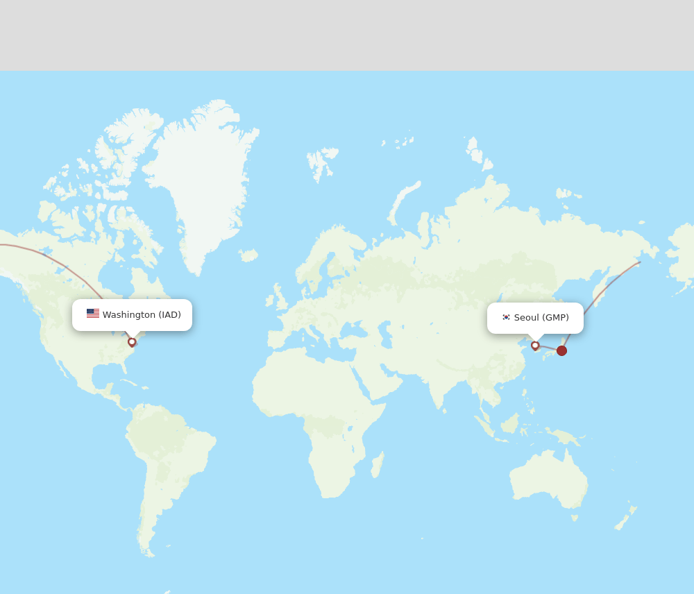 GMP to IAD flights and routes map