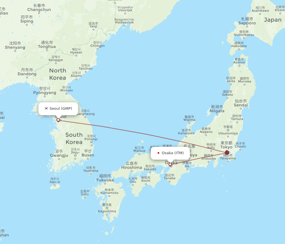 GMP-ITM flight routes
