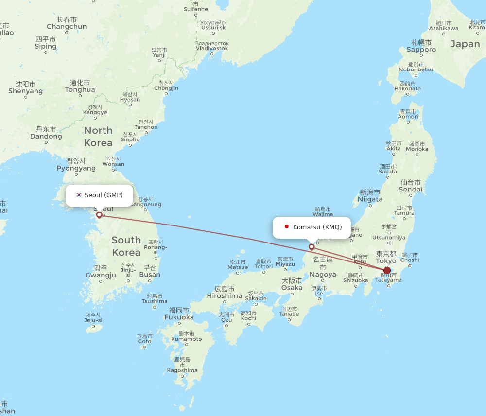 GMP-KMQ flight routes