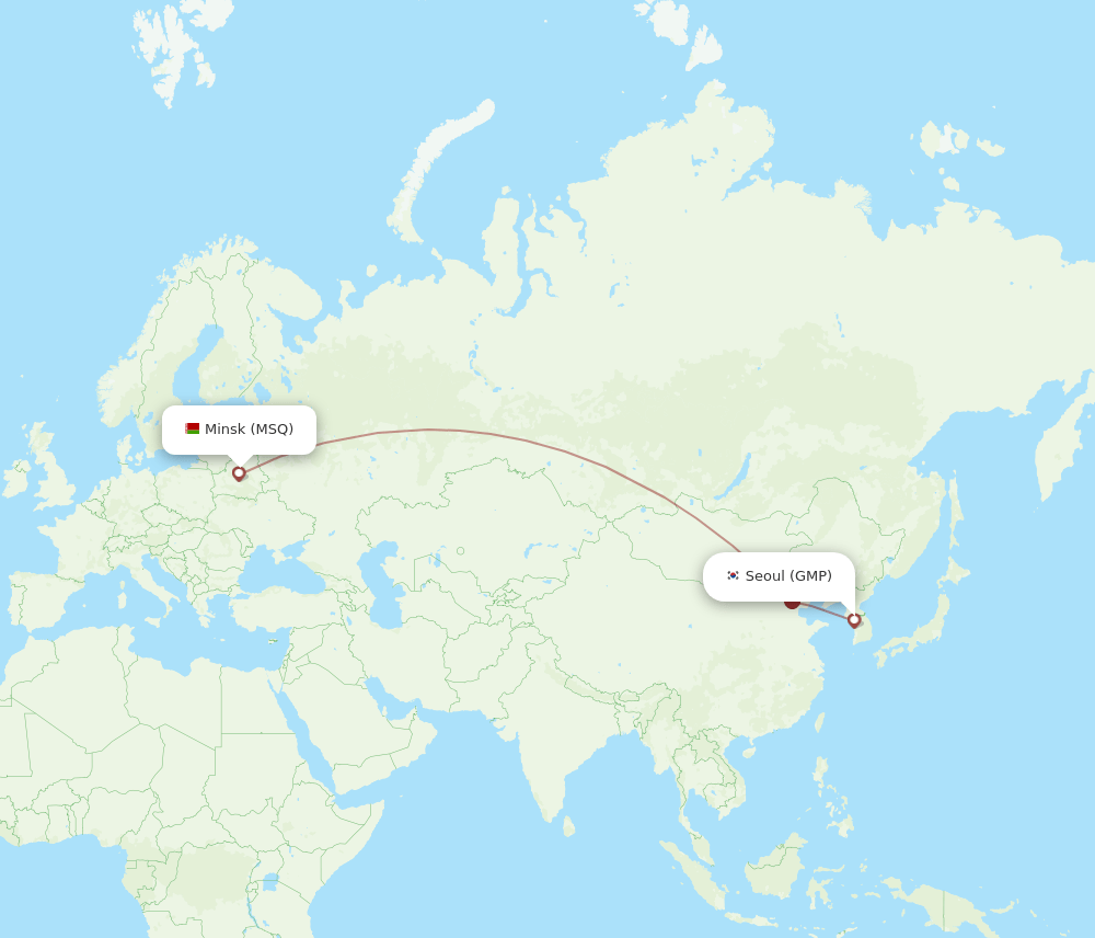 GMP-MSQ flight routes