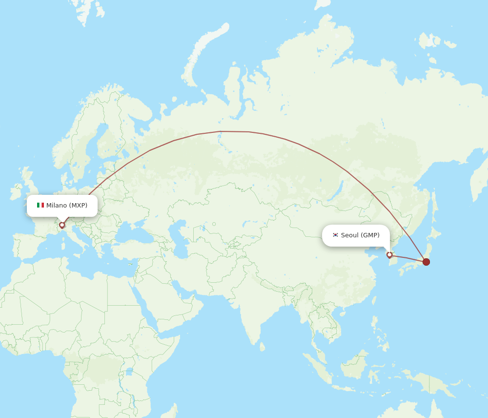 GMP-MXP flight routes