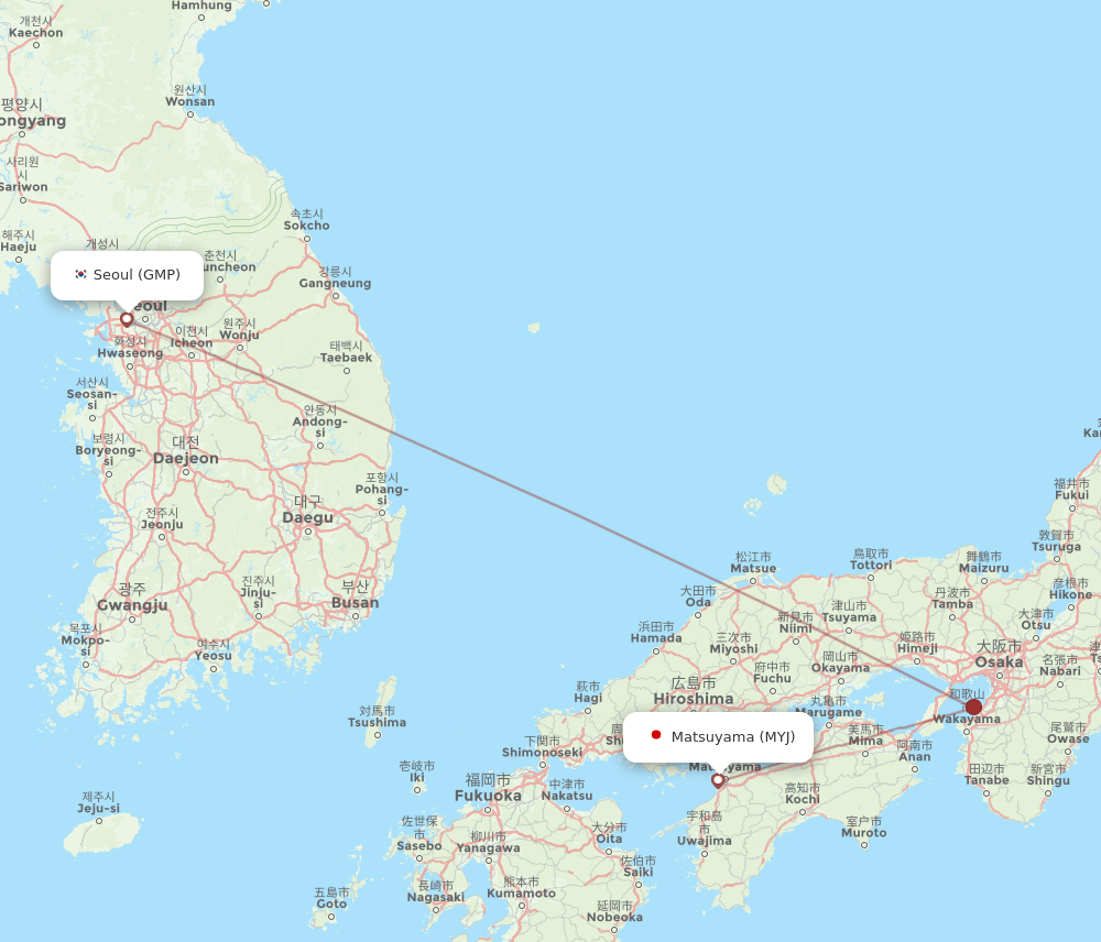 GMP-MYJ flight routes