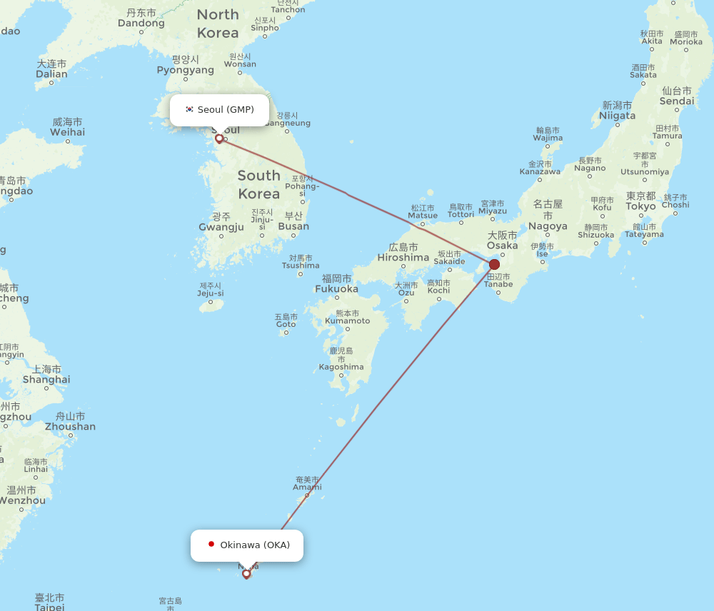 GMP-OKA flight routes