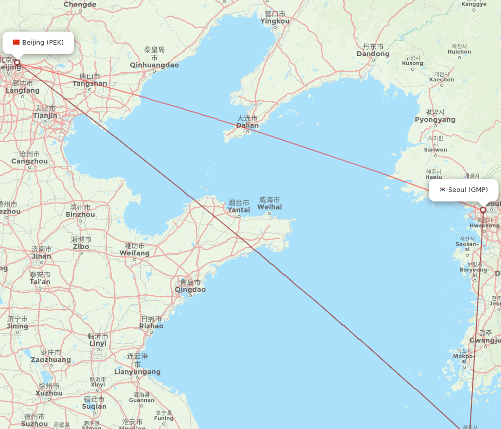 GMP-PEK flight routes