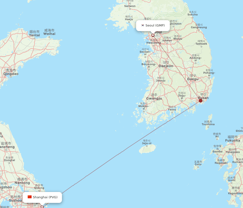 GMP-PVG flight routes