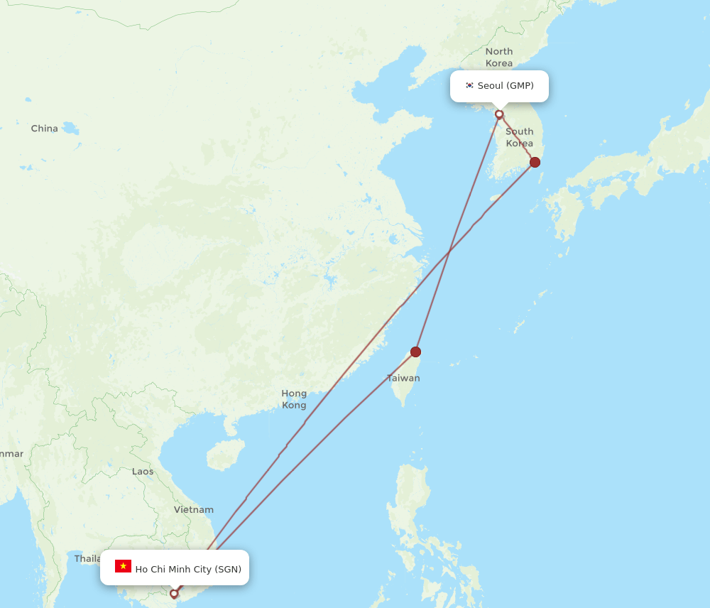 GMP-SGN flight routes