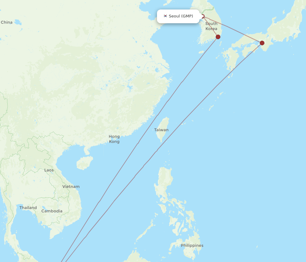 GMP to SIN flights and routes map