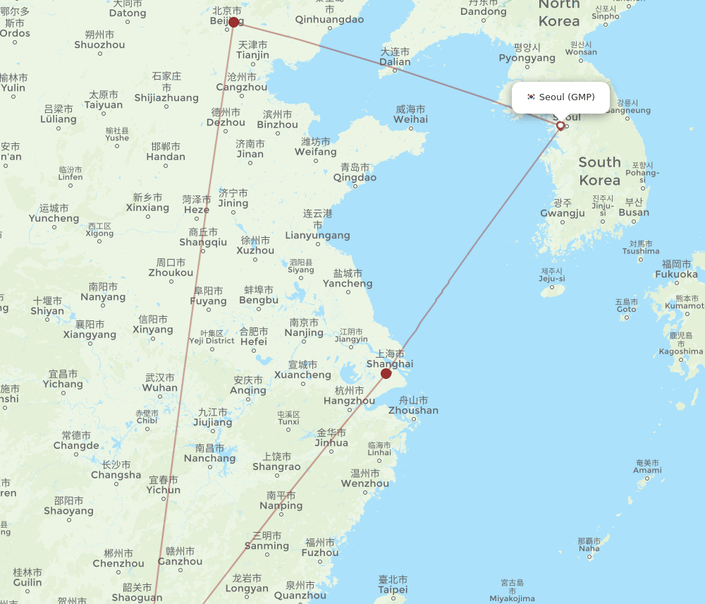 GMP-SZX flight routes