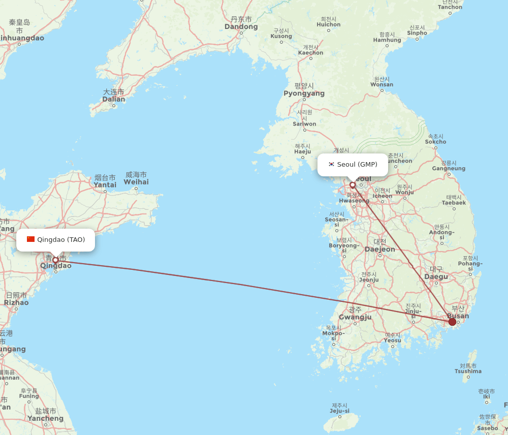 GMP-TAO flight routes