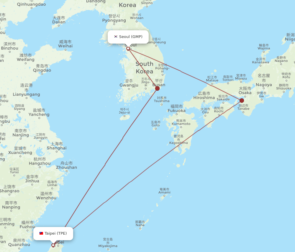 GMP-TPE flight routes
