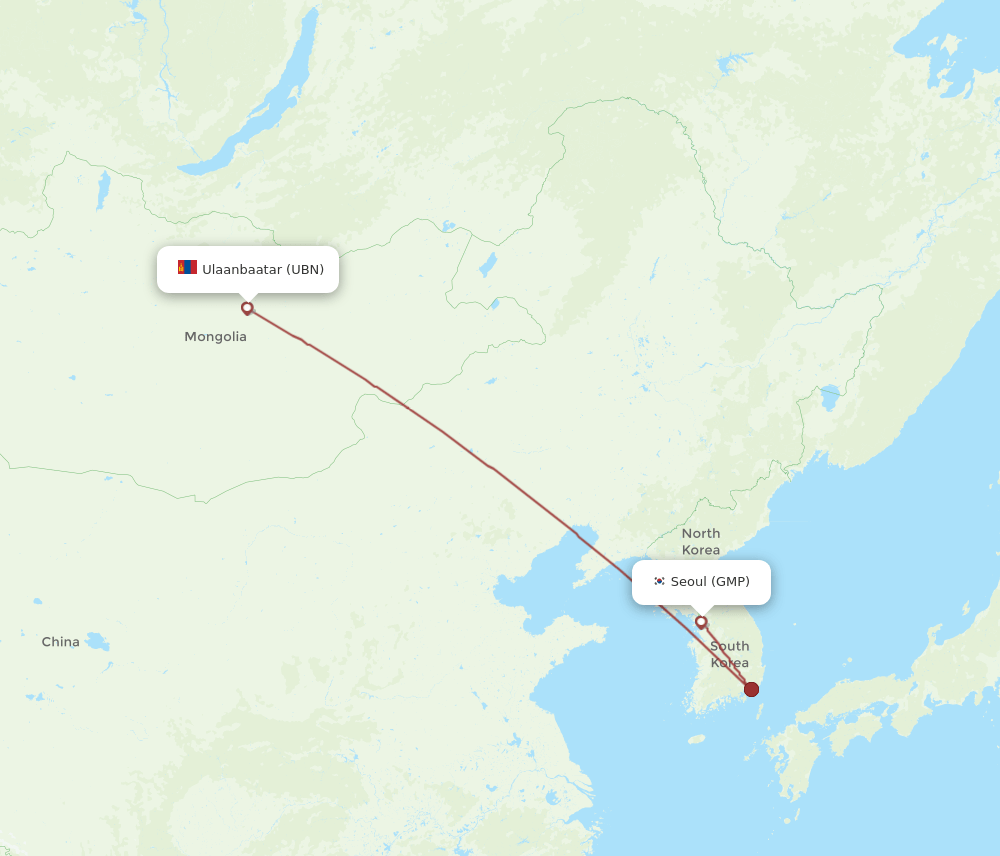 GMP-UBN flight routes