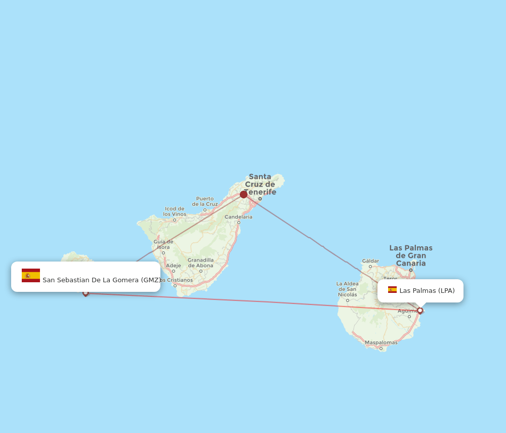 GMZ to LPA flights and routes map