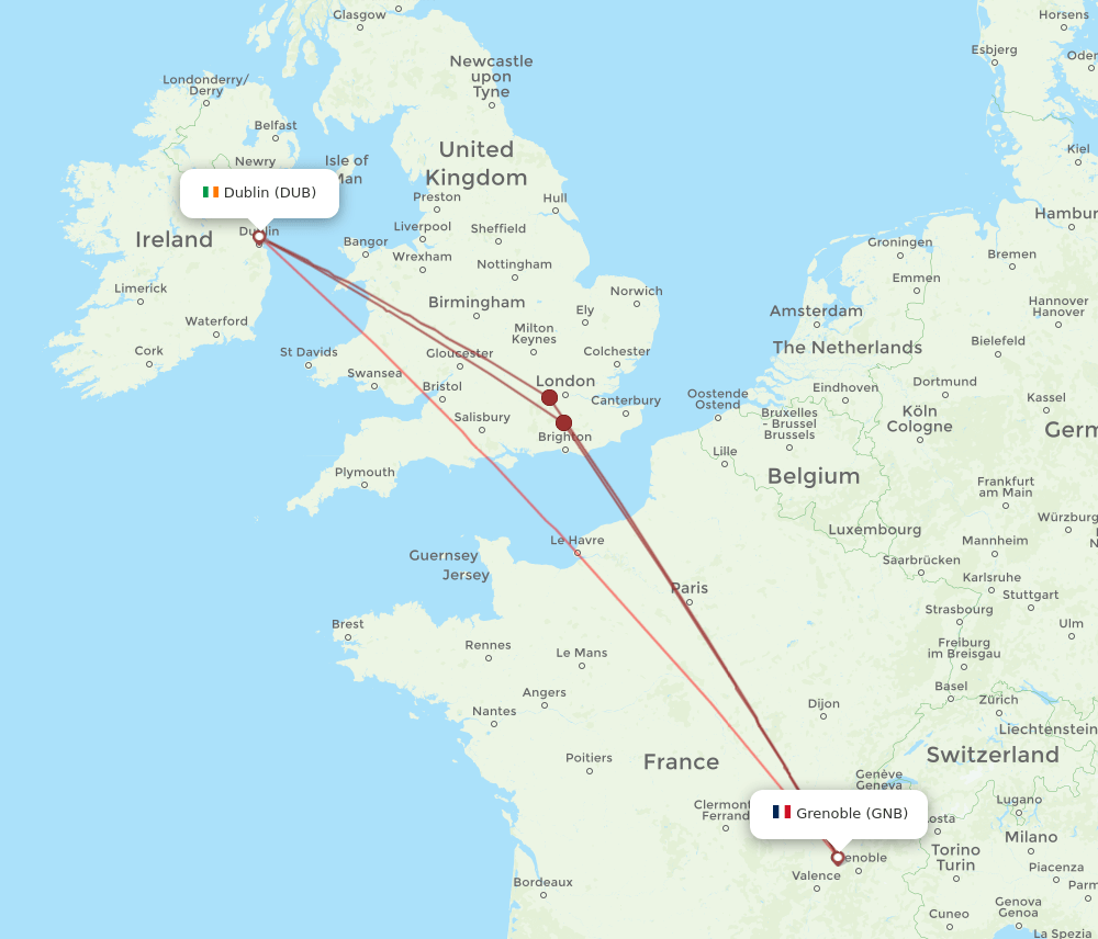 GNB-DUB flight routes