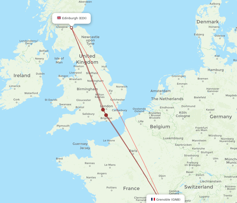 GNB-EDI flight routes