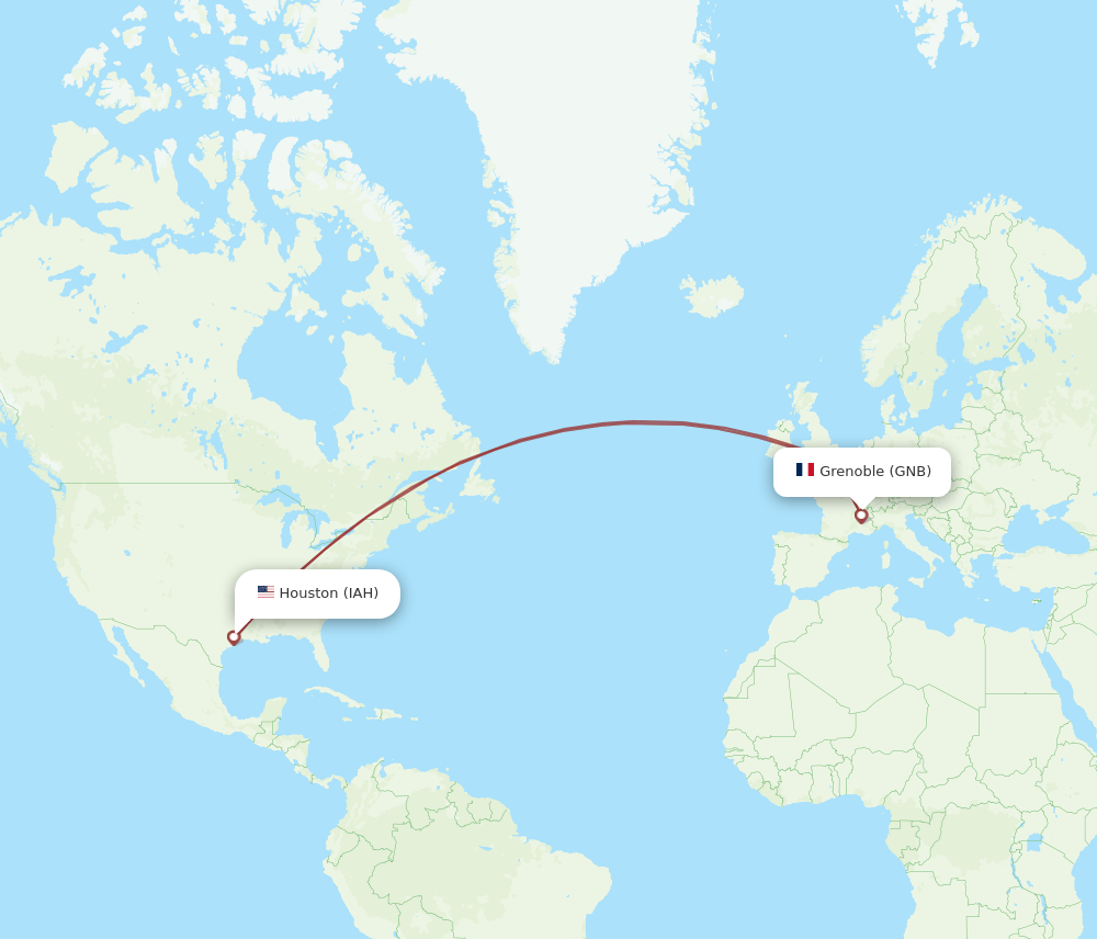 GNB-IAH flight routes