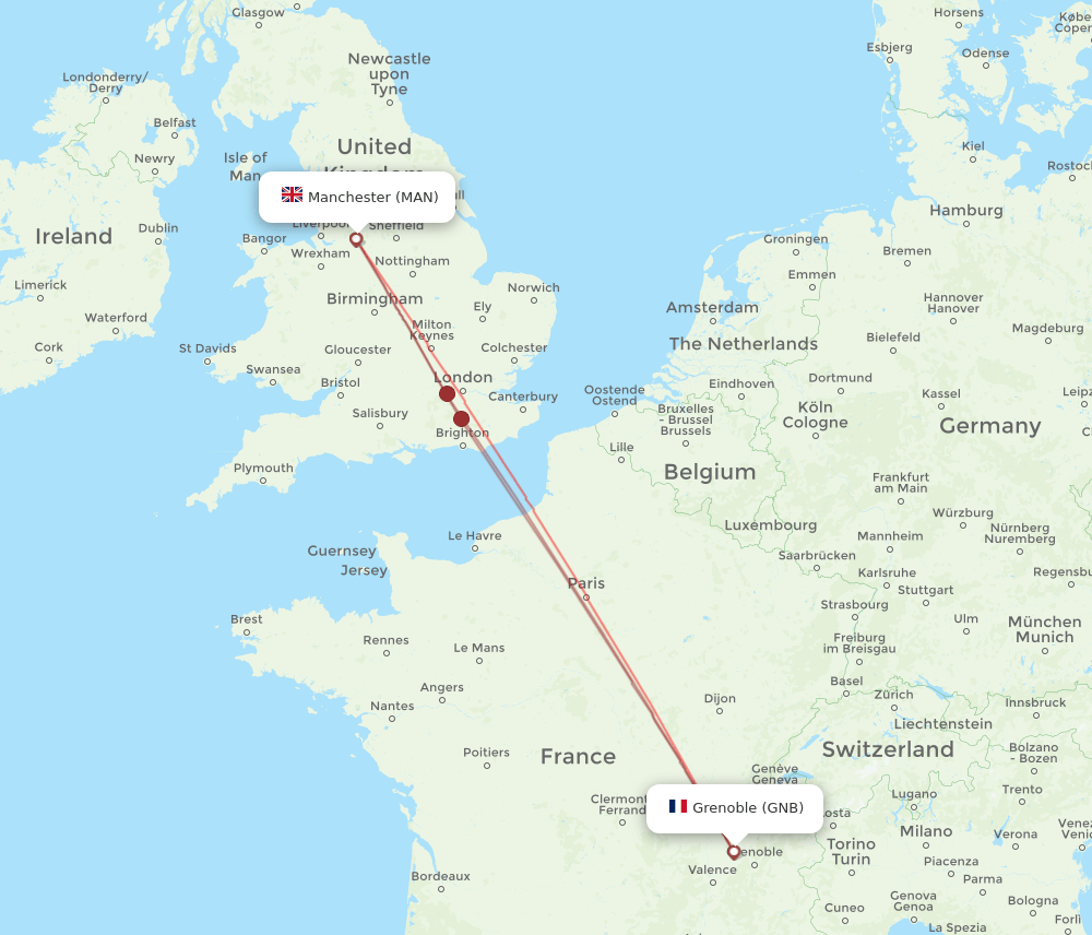 GNB-MAN flight routes