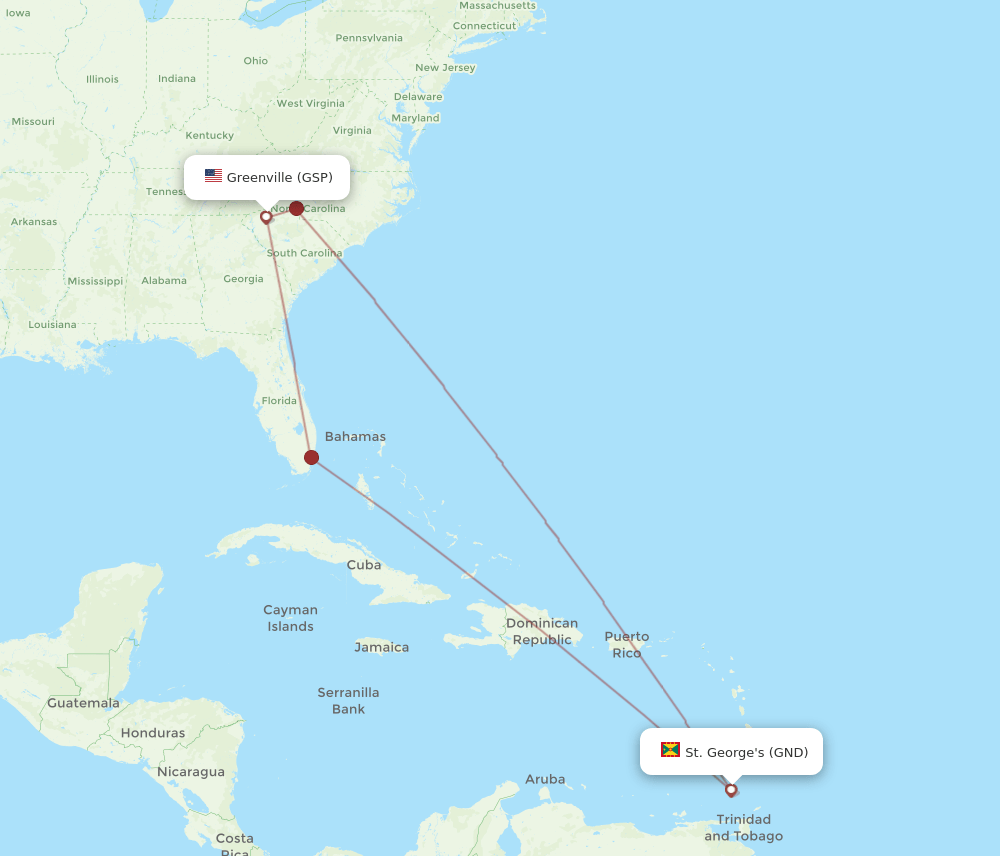 GND-GSP flight routes