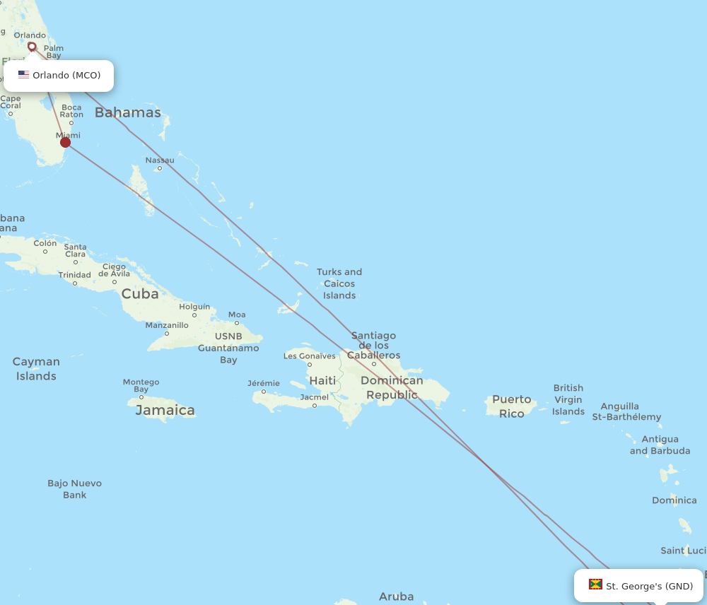 GND-MCO flight routes