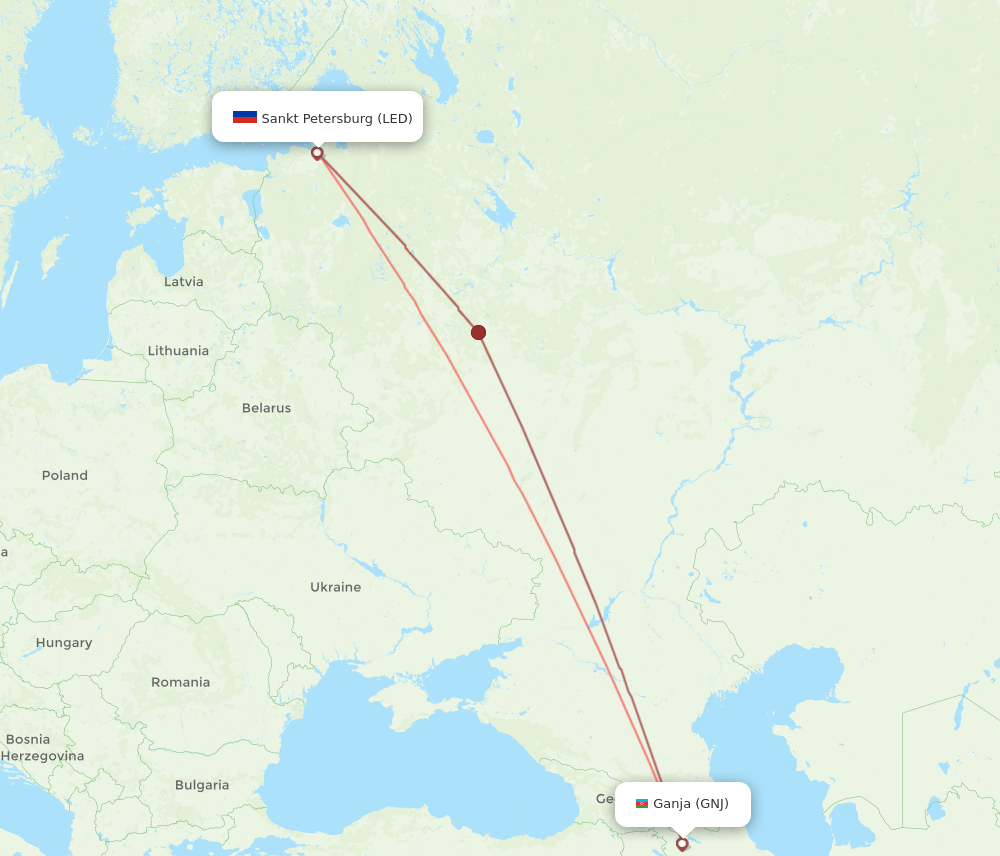 GNJ-LED flight routes