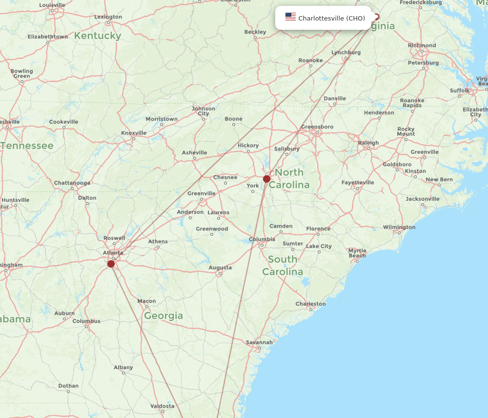 GNV-CHO flight routes