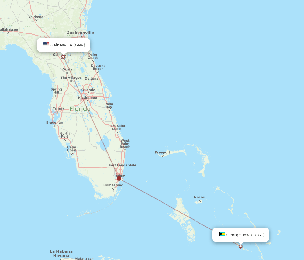 GNV-GGT flight routes