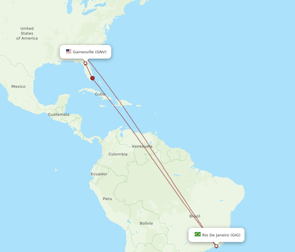 GNV-GIG flight routes