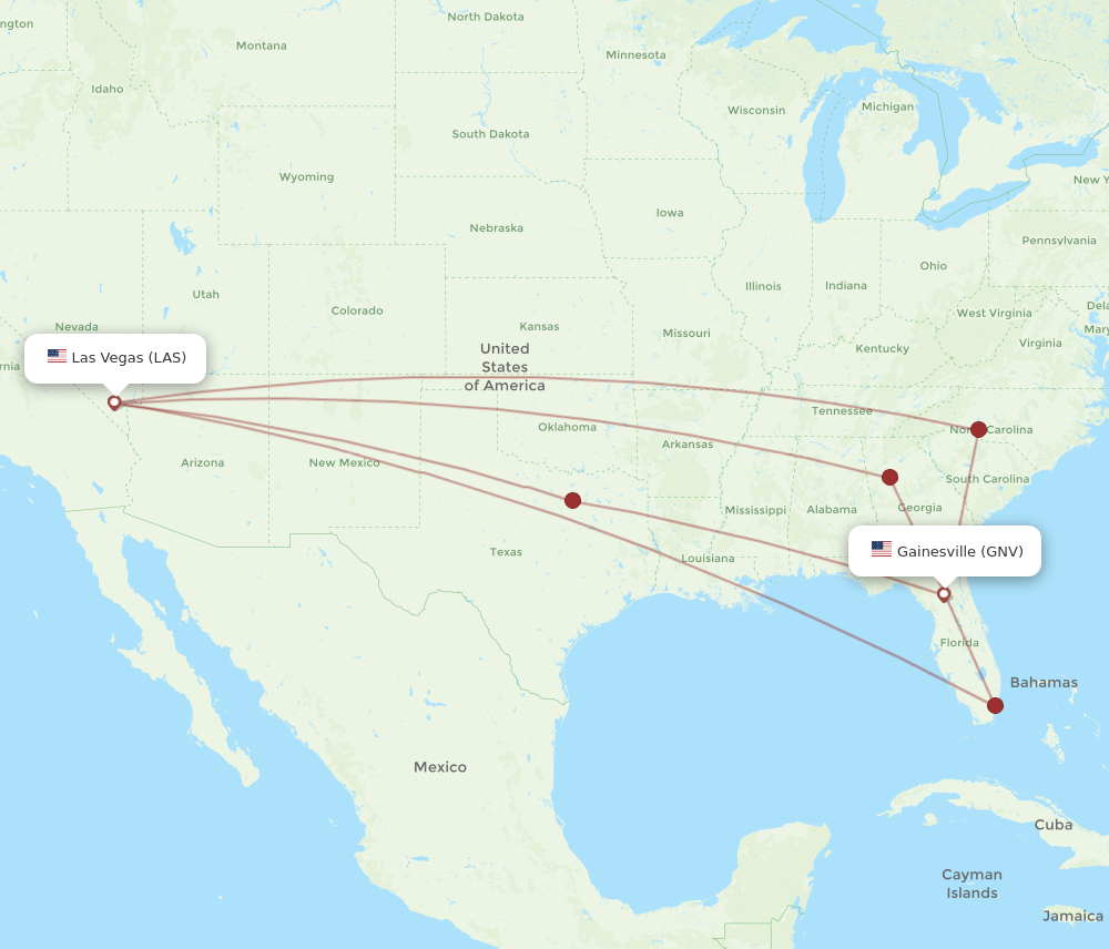 GNV-LAS flight routes