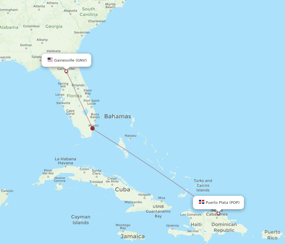 GNV-POP flight routes