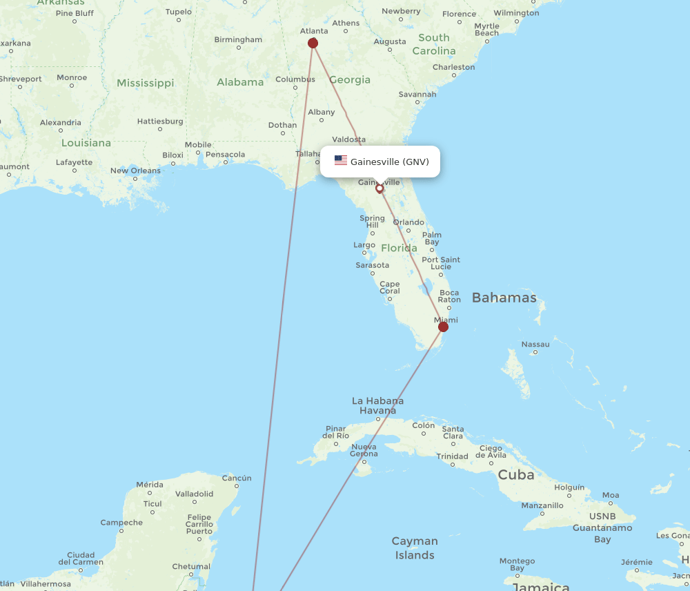 GNV-RTB flight routes
