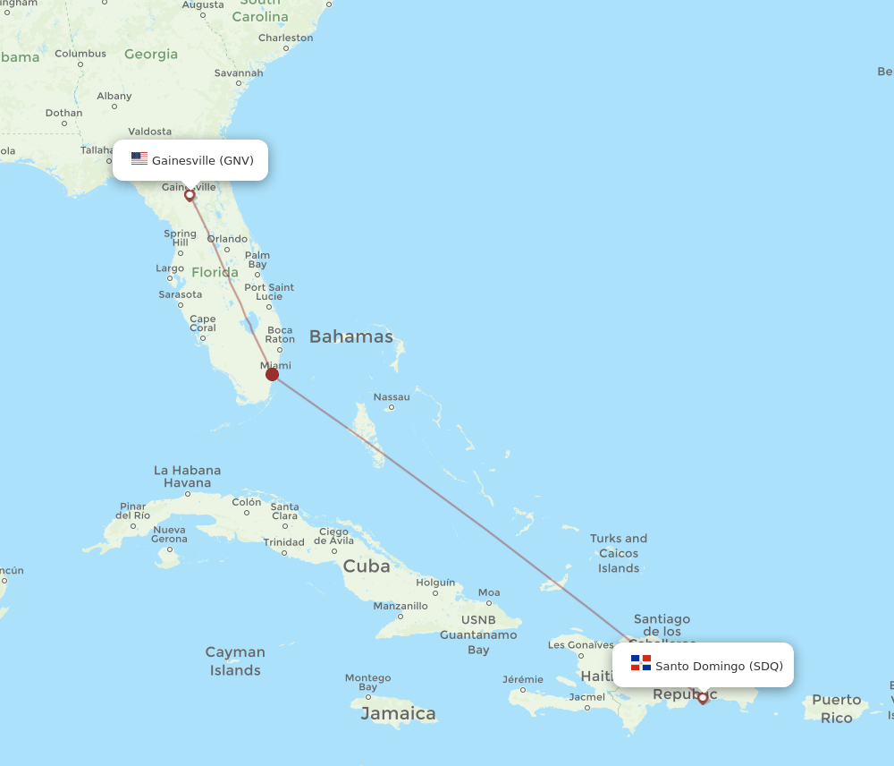 GNV-SDQ flight routes