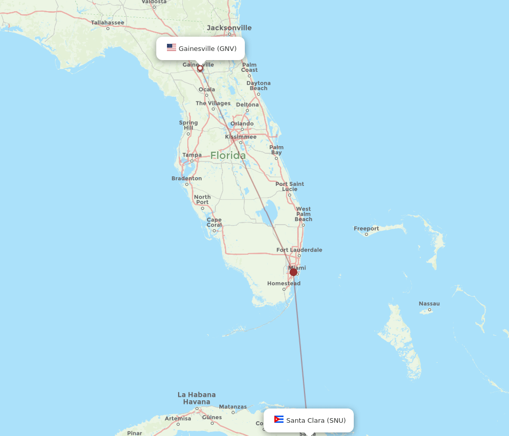GNV-SNU flight routes
