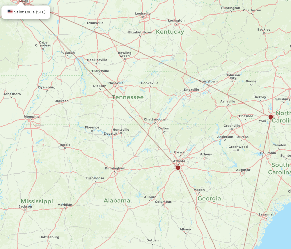 GNV-STL flight routes