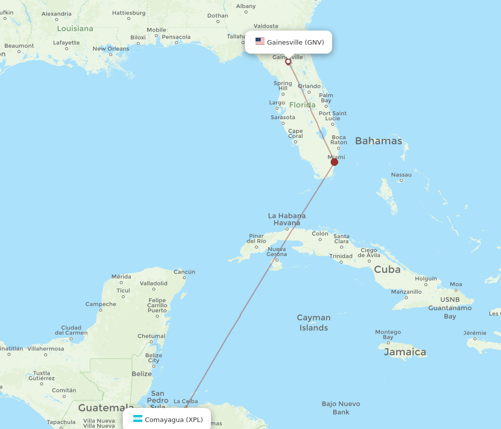 GNV-XPL flight routes