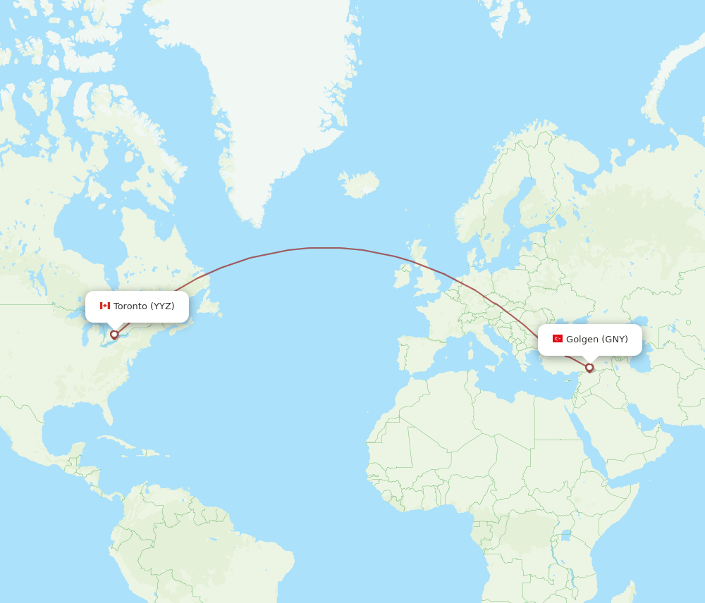 GNY-YYZ flight routes