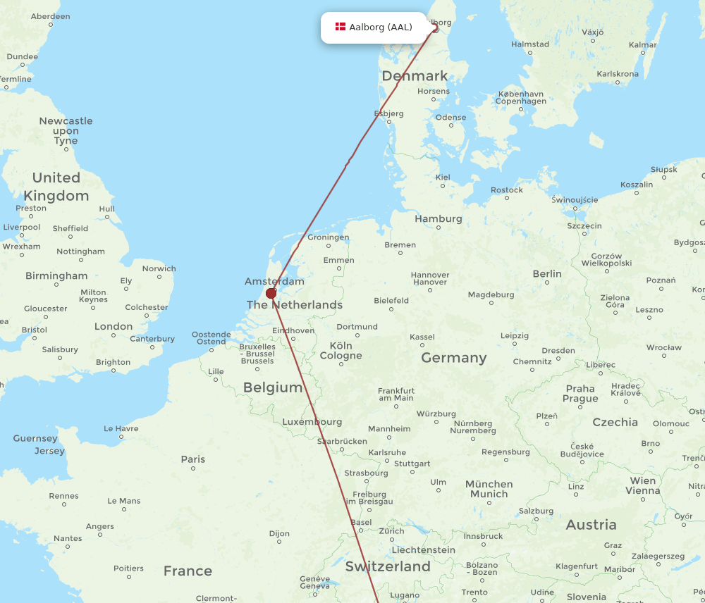 GOA-AAL flight routes