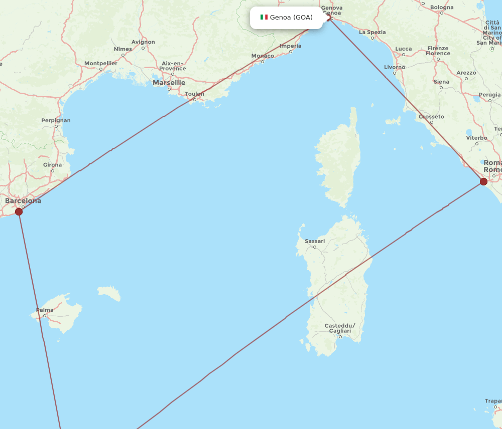 GOA-ALG flight routes