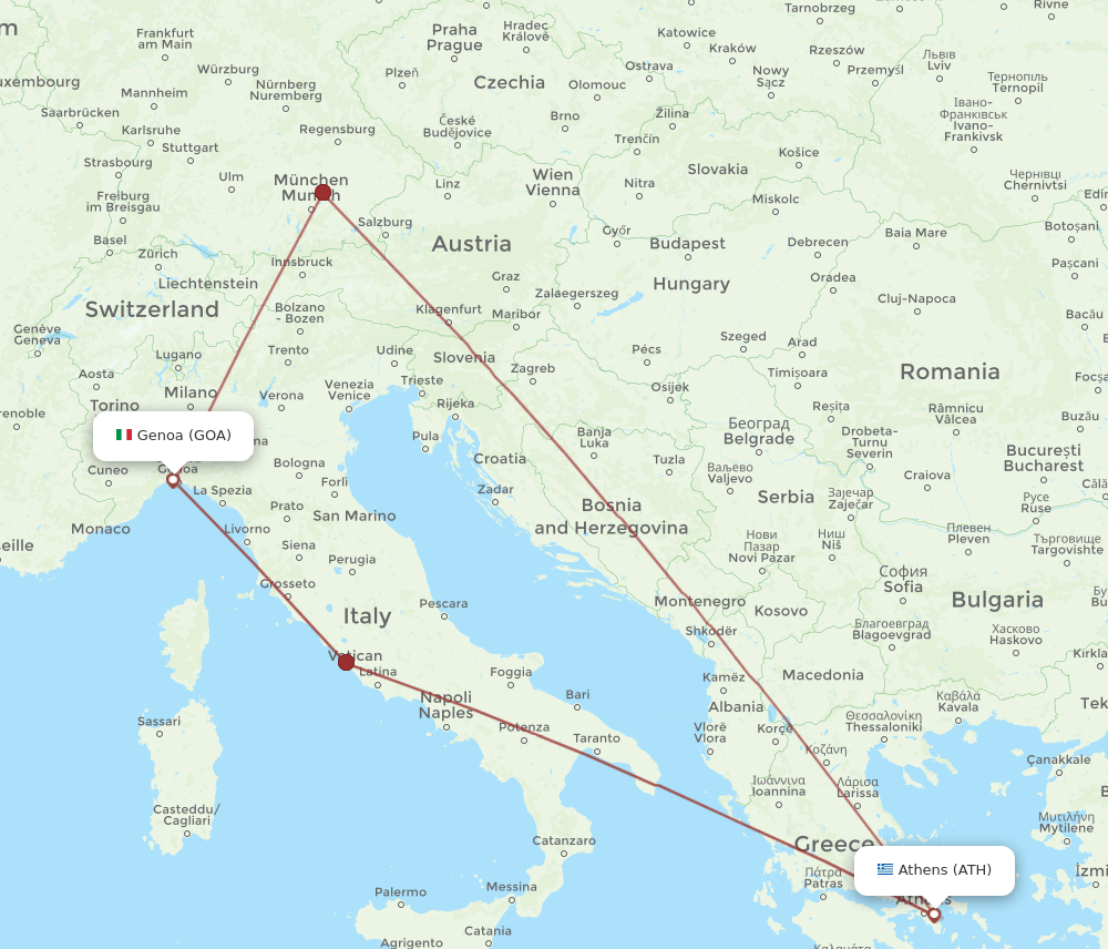 GOA-ATH flight routes