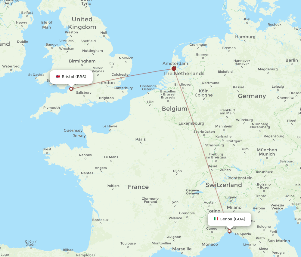 GOA-BRS flight routes
