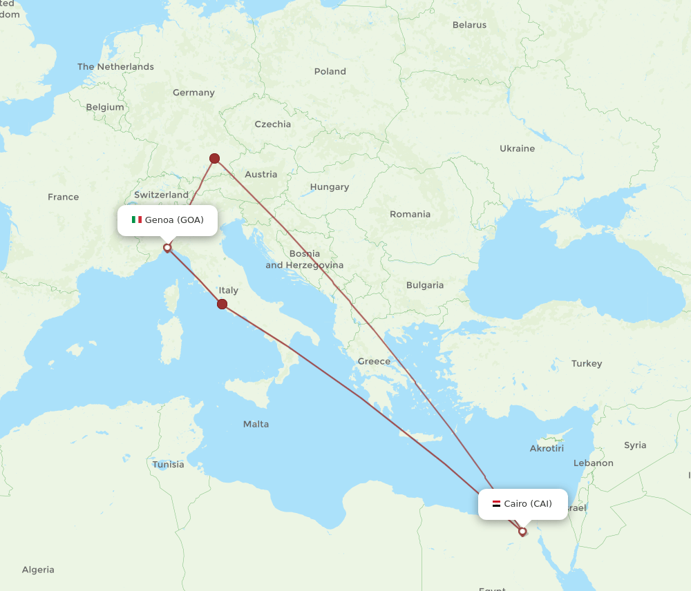 GOA-CAI flight routes