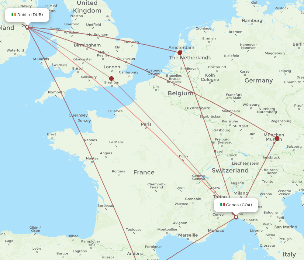 GOA-DUB flight routes